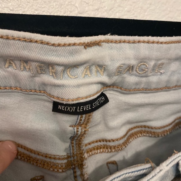 American Eagle Next Level Stretch light blue torn Jeans Jegging Womens 0 regular - Picture 5 of 10